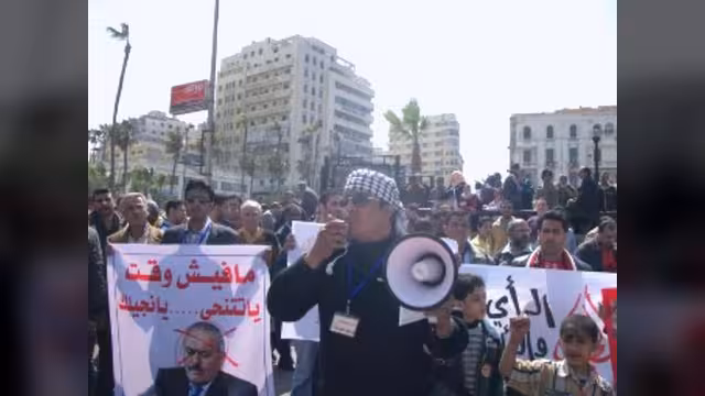 طلاب اليمن في الاسكندرية يتظاهرون دعما للثورة
