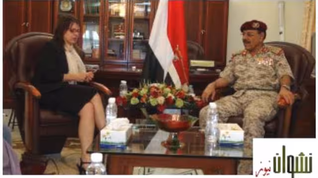 اللواء علي محسن يستقبل نائبة سفير المملكة المتحدة لبحث نقل السلطة في اليمن