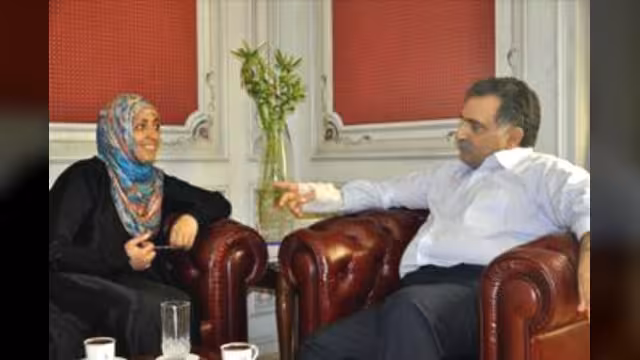 عزمي بشارة يستقبل المناضلة اليمنية توكل كرمان