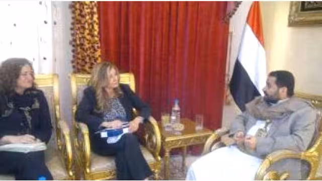 حميد الاحمر يلتقي وفد منظمة هيومن رايتس  ووتش الذي يزور اليمن