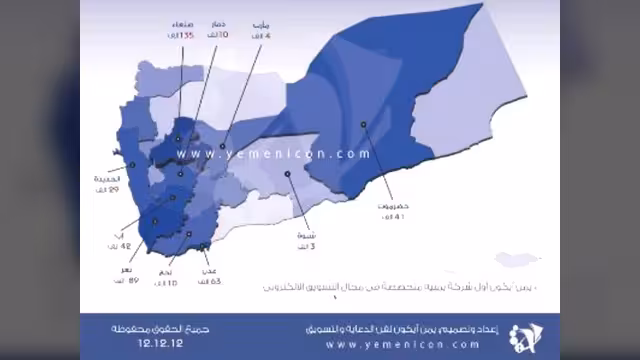 500 ألف مشترك يمني في الفيسبوك وصفحة توكل في الصدارة - خريطة تحليلية على مستوى المحافظات