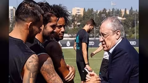 فلورنتينو بيريز وراؤول يحضران تدريبات ريال مدريد