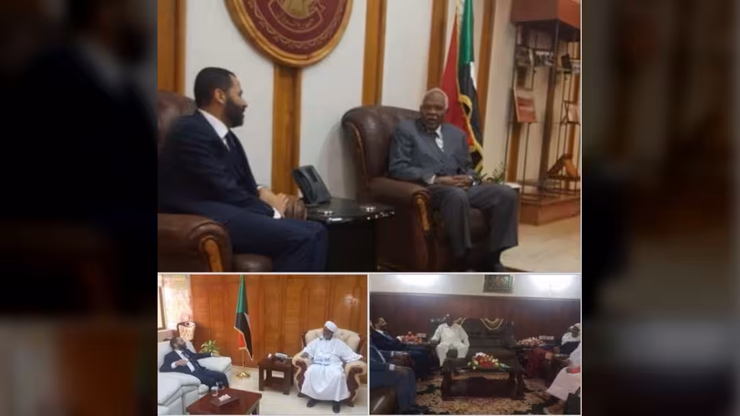 الشيخ حميد الأحمر يلتقي بمساعد الرئيس السوداني ورئيس البرلمان