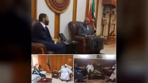 الشيخ حميد الأحمر يلتقي بمساعد الرئيس السوداني ورئيس البرلمان