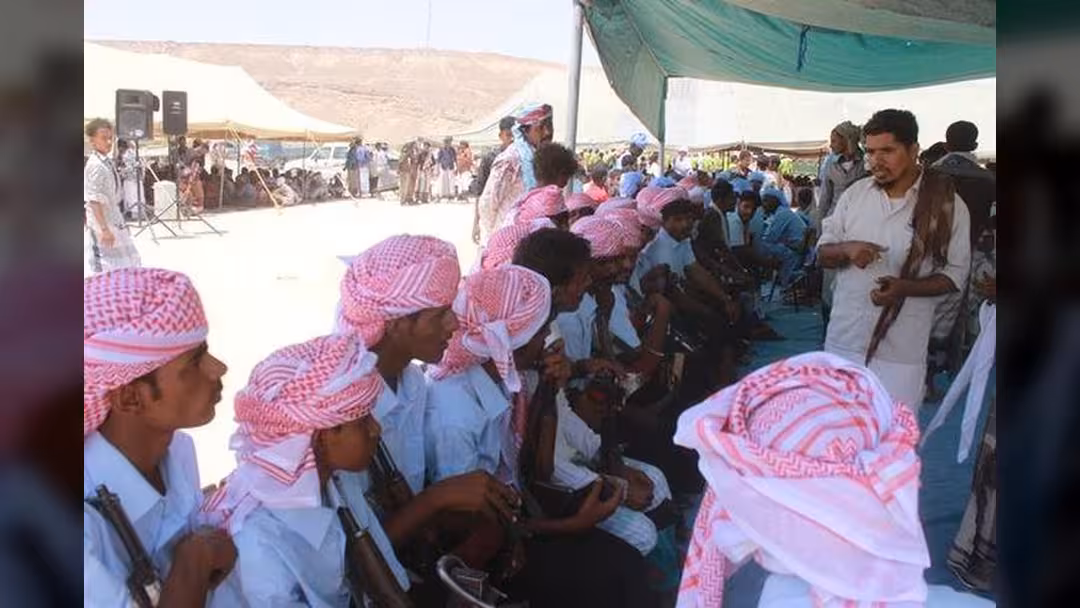 غيل بايمين في حضرموت تحتفل بزواج جماعي لـ120 عريساً وعروس