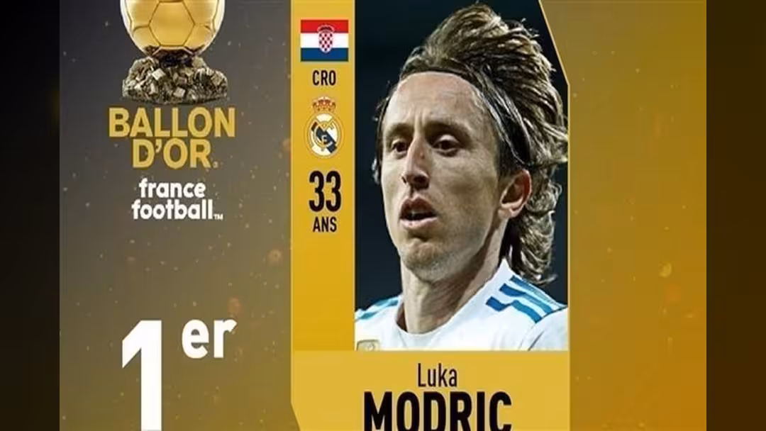 نجم ريال مدريد مودريتش يحصد جائزة الكرة الذهبية