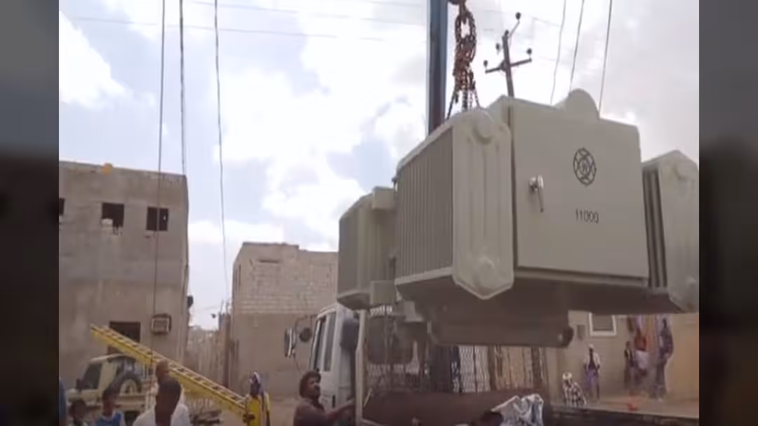 الانتهاء من تركيب محول كهربائي بقوة 500 كيلو فولت في لحج