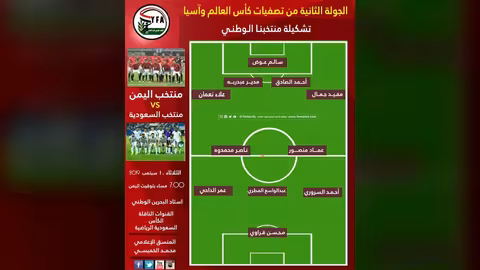 تعرف على تشكيلة منتخب اليمن بمواجهة السعودية