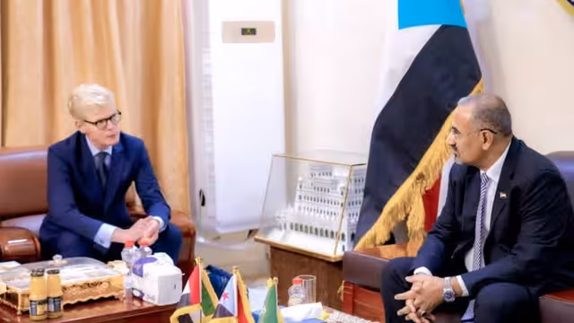 الزبيدي في استقبال غروندبرغ: حريصون على إنجاح السلام