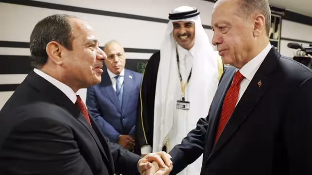 مصر تصدر توضيحاً حول المصافحة بين السيسي وأردوغان