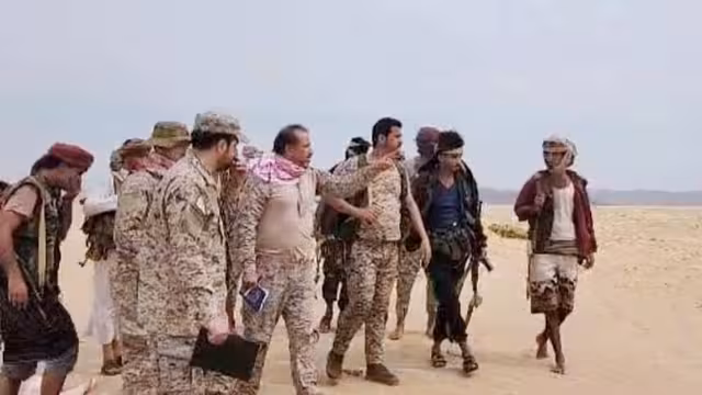 فريق من التحالف يزور قوات الجيش بالمحور الشمالي في صعدة