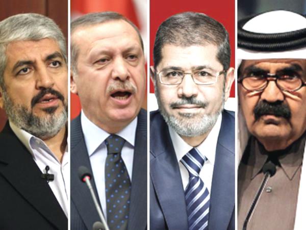 مرسي وأردوغان وأمير قطر ومشعل يبحثون أحداث غزة في القاهرة