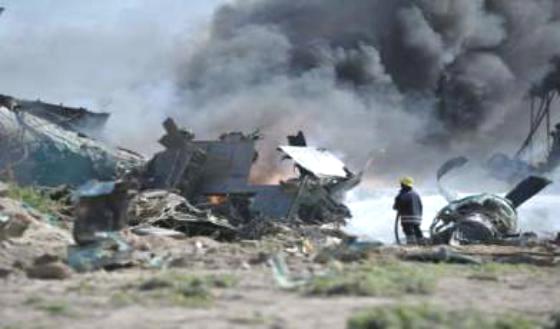 تحطم طائرة شحن عسكرية إثيوبية عند هبوطها بمطار العاصمة الصومالية مقديشو وسقوط قتلى