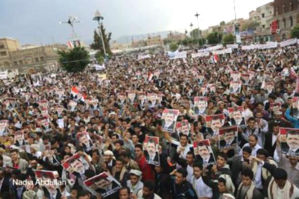 مظاهرة حاشدة في صنعاء تضامناً مع الشعب المصري ضد مجازر الانقلاب