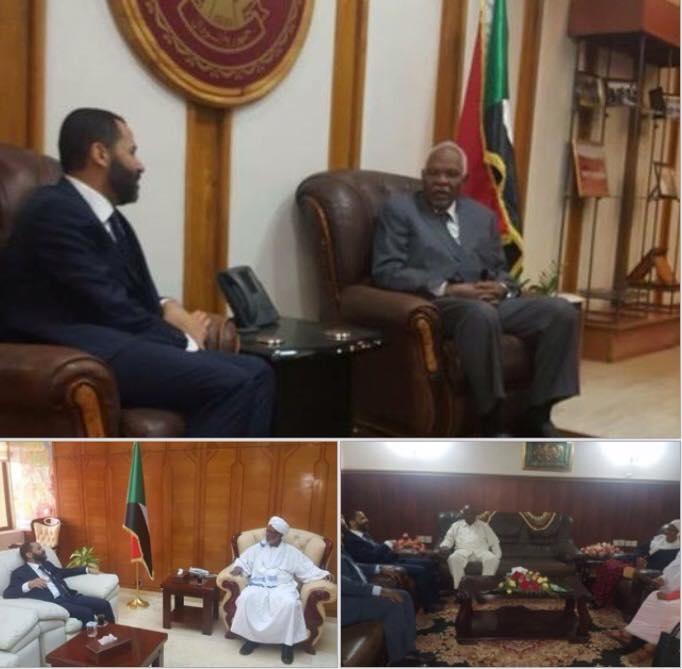 الشيخ حميد الأحمر يلتقي بمساعد الرئيس السوداني ورئيس البرلمان