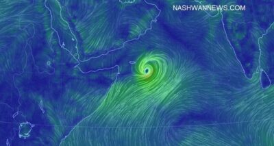 أحدث صور إعصار مكونو في سقطرى بطريقه إلى سواحل اليمن الشرقية وسلطنة عُمان