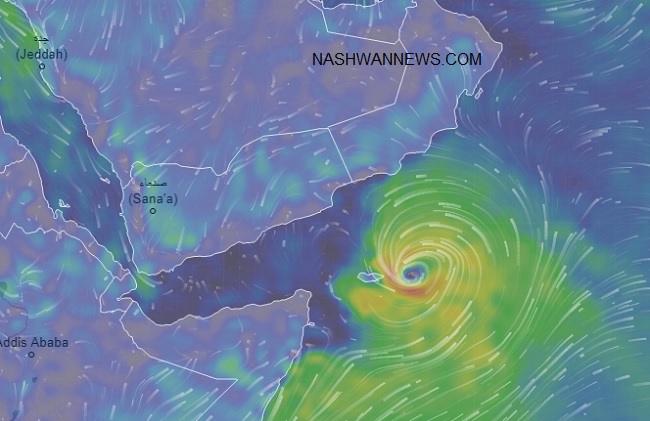 إعصار مكونو يتجه حضرموت وسلطنة عمان بعد سقطرى