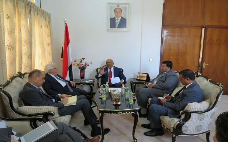 خالد اليماني في استقبال المبعوث الأممي إلى اليمن مارتن غريفيثس