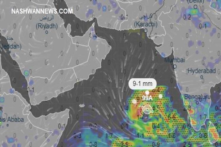 منخفض مداري في بحر العرب قد يتحول إلى إعصار باتجاه سواحل عُمان وشرق اليمن