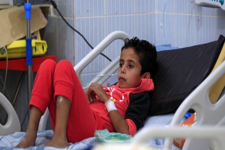 طفل يمني يعاني من المرض