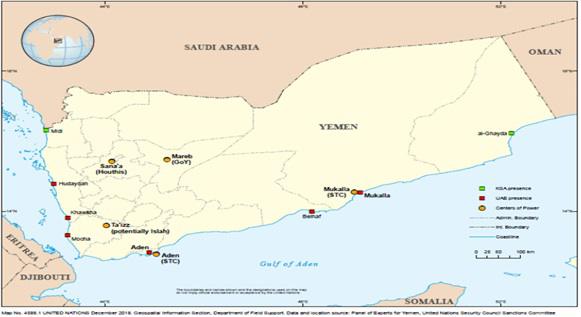 انتشار قوات التحالف في اليمن حسب فريق الخبراء