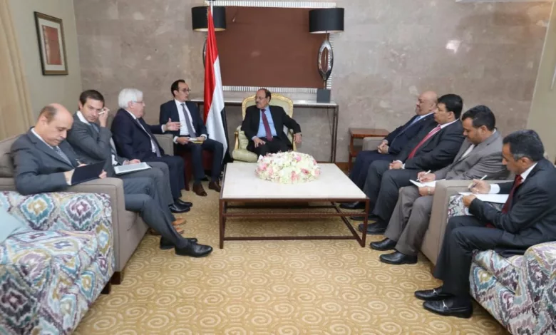 المبعوث الأممي إلى اليمن يلتقي نائب الرئيس علي محسن الأحمر