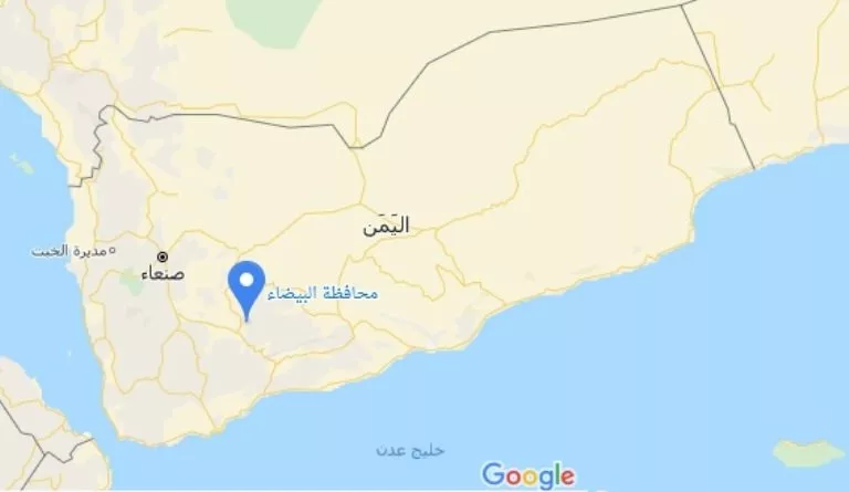 خارطة محافظة البيضاء وسط اليمن