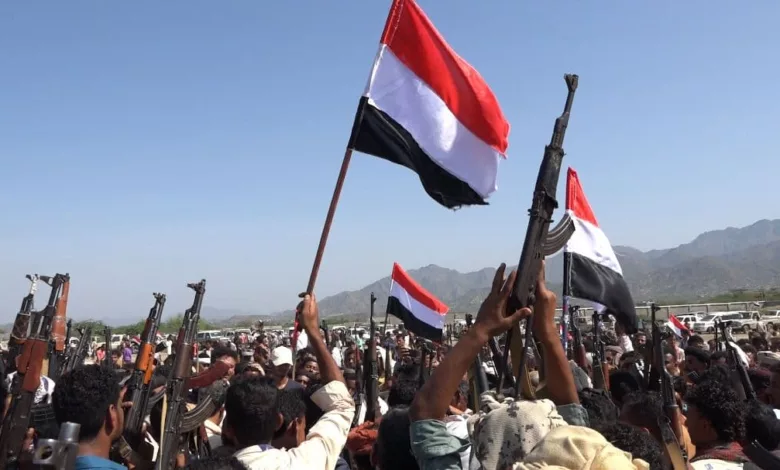 وقفات مسلحة في الوازعية وموزع لتأييد المقاومة الوطنية ضد الحوثيين