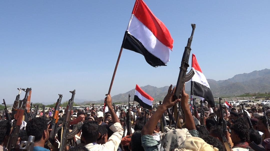 وقفات مسلحة في الوازعية وموزع لتأييد المقاومة الوطنية ضد الحوثيين