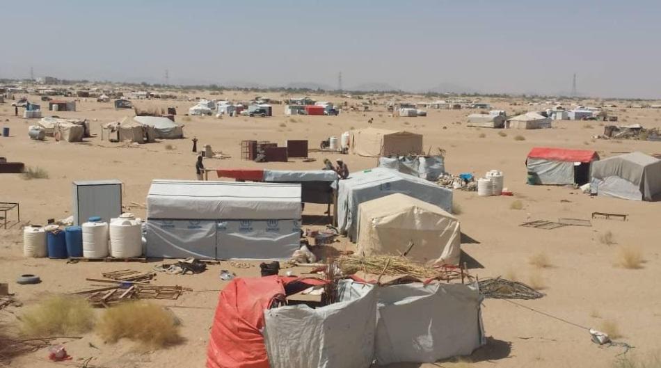 أحد مخيمات النازحين في مأرب وسط اليمن