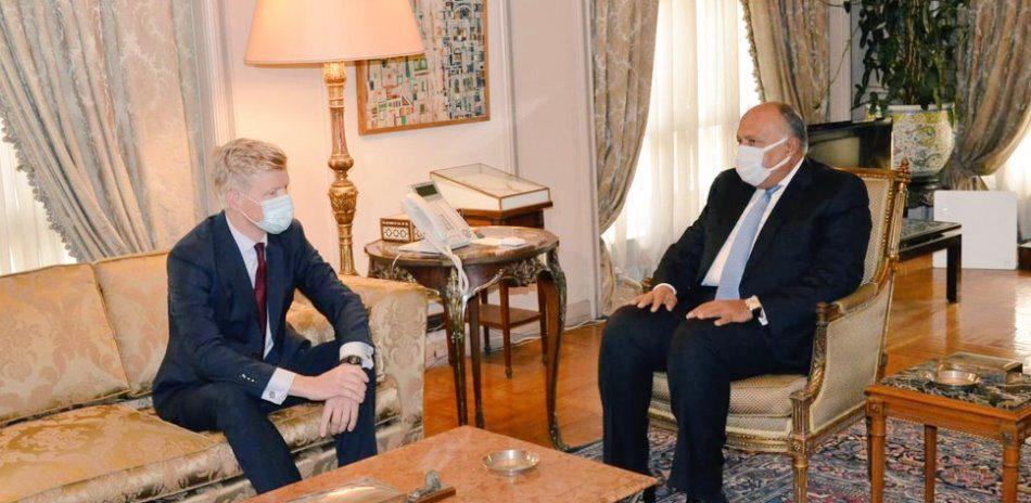 المبعوث الأممي إلى اليمن غروندبرغ في لقاء وزير الخارجية المصري سامح شكري