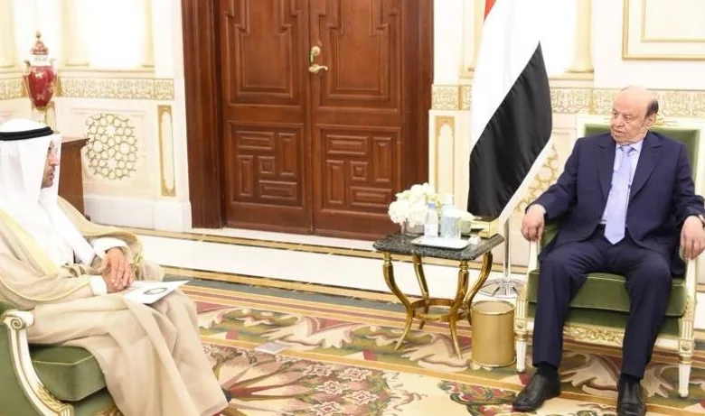 الرئيس اليمني هادي يستقبل أمين عام التعاون الخليجي نايف الحجرف