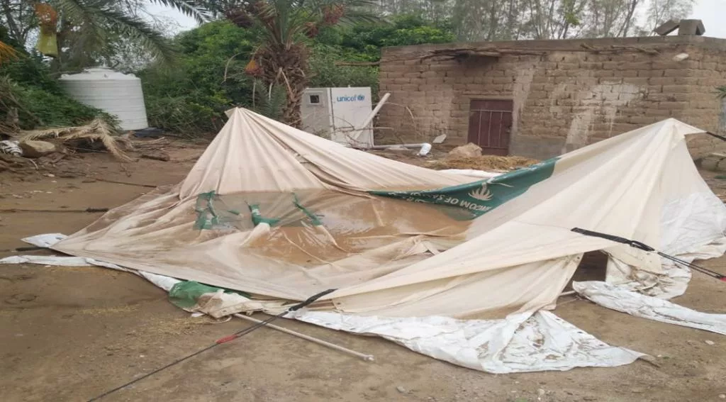 أضرار السيول والأمطار في مخيمات النازحين مأرب