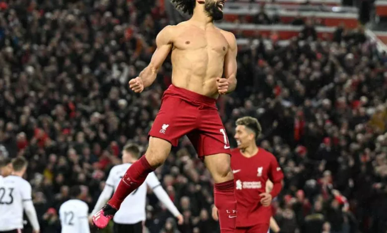 لاعب ليفربول المصري محمد صلاح في مباراة أواخر مارس الماضي
