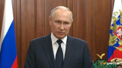 بوتين يخطب حول تمرد مجموعة فاغنر في روسيا