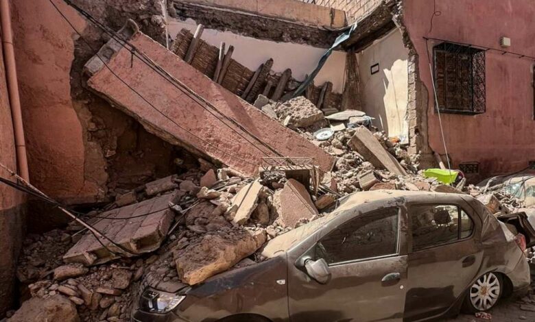 جانب من اضرار الزلزال في مراكش المغرب