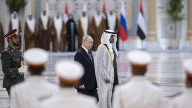 رئيس الإمارات محمد بن زايد يستقبل الرئيس الروسي فلاديمير بوتين