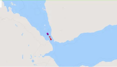 الموقع الذي تعرضت فيه السفينة STRINDA ستريندا لهجوم من الحوثيين 