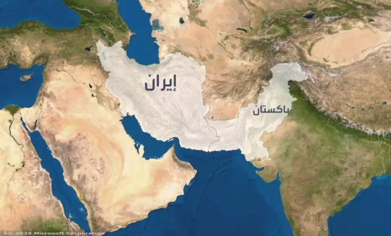 خارطة إيران - العراق باكستان (العربية - بينج)