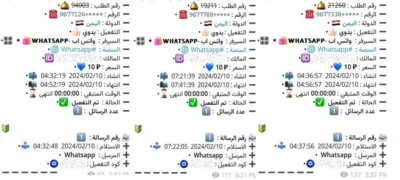 لقطات شاشة مثال على الأرقام