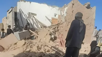 تفجير المنازل من قبل الحوثيبين في البيضاء