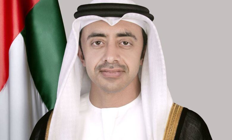 وزير خارجية الإمارات الشيخ عبدالله بن زايد